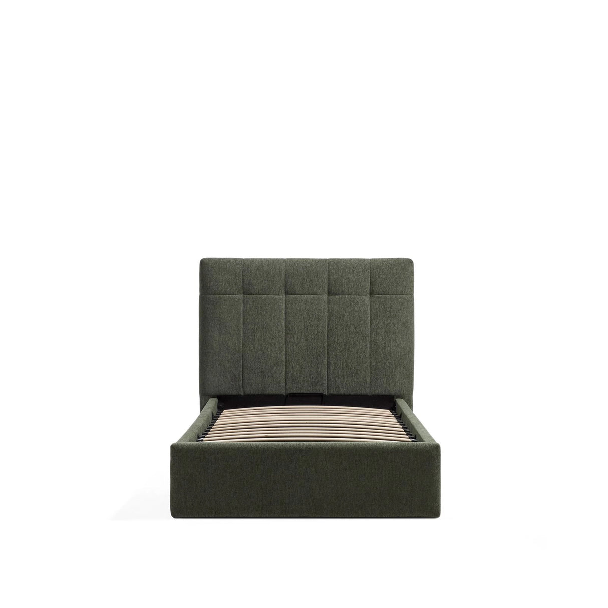 Bett mit klappbarem Bettkasten Darnela in moosgrüner Chenille für Matratzen 90 x 200 cm von Kave Home – Bild 3