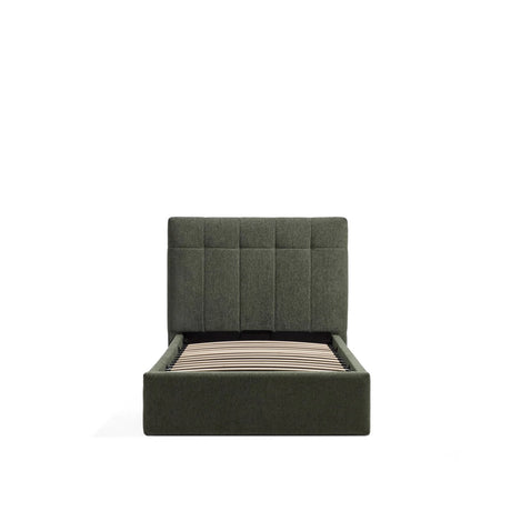 Bett mit klappbarem Bettkasten Darnela in moosgrüner Chenille für Matratzen 90 x 200 cm von Kave Home – Bild 3