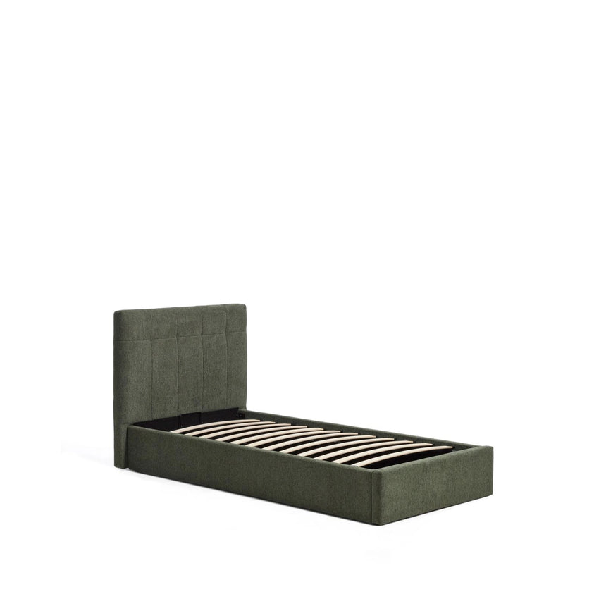 Bett mit klappbarem Bettkasten Darnela in moosgrüner Chenille für Matratzen 90 x 200 cm von Kave Home – Bild 6