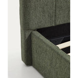 Bett mit klappbarem Bettkasten Darnela in moosgrüner Chenille für Matratzen 90 x 200 cm von Kave Home – Bild 8