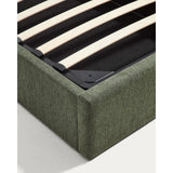 Bett mit klappbarem Bettkasten Darnela in moosgrüner Chenille für Matratzen 90 x 200 cm von Kave Home – Bild 9