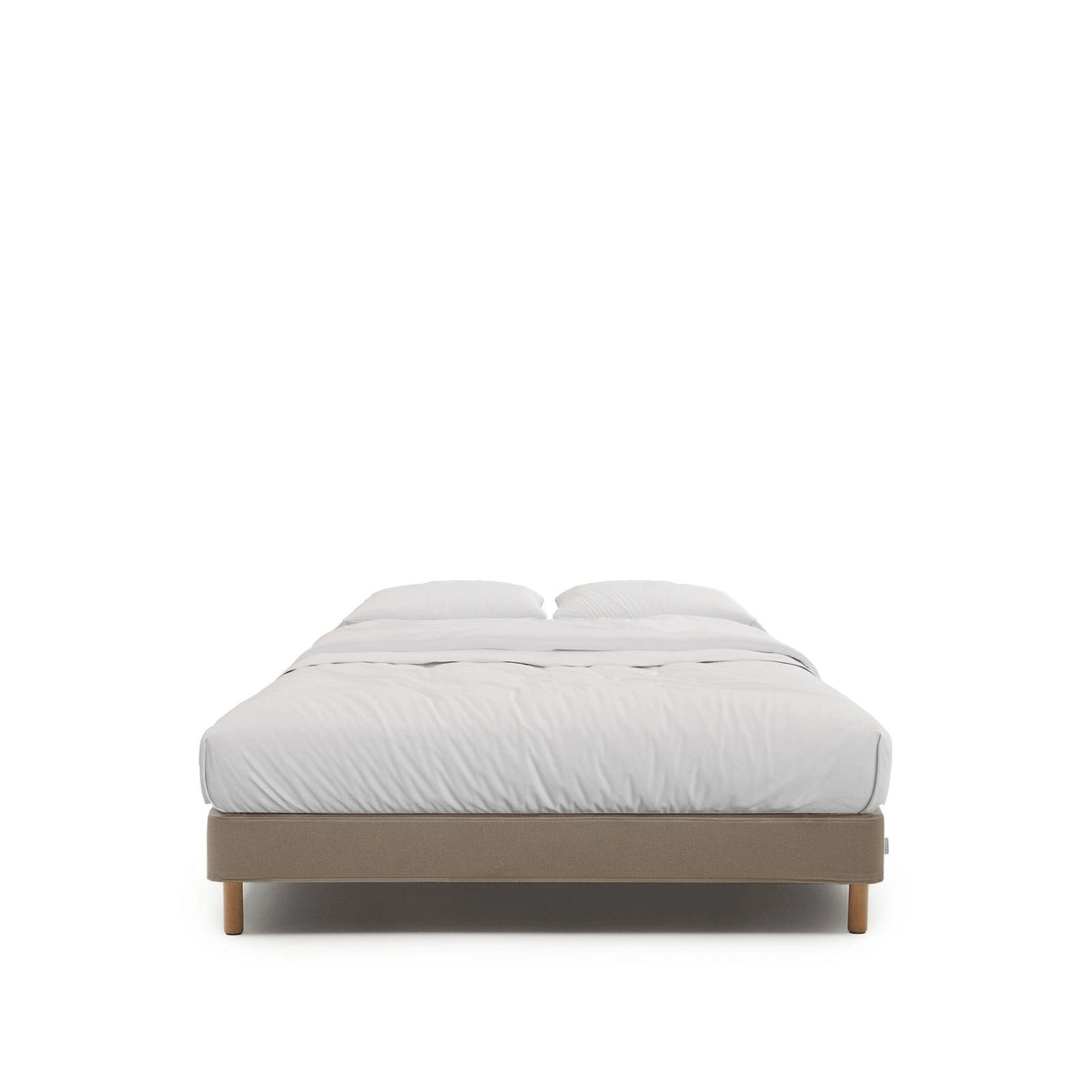 Bettgestell Ofelia mit abnehmbarem Bezug in Braun und Beinen aus massivem Buchenholz für Matratzengröße 160 x 200 cm  von Kave Home – Bild 1