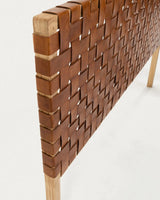 Bettkopfteil Calixta aus massivem Teakholz und Leder mit natürlichem Finish für ein Bett bis zu 150 cm von Kave Home – Bild 5