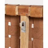 Bettkopfteil Calixta aus massivem Teakholz und Leder mit natürlichem Finish für ein Bett bis zu 150 cm von Kave Home – Bild 7