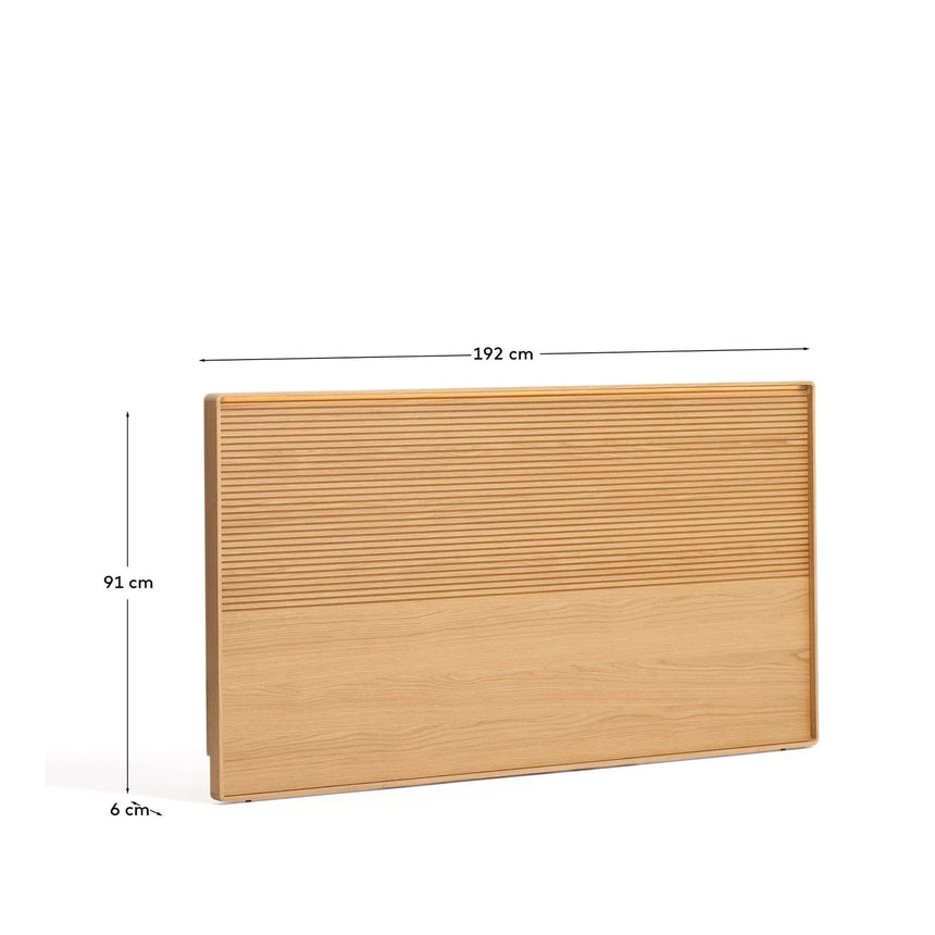 Bettkopfteil Norlen aus Eichenfurnier mit naturfarbenem Finish und LED-Licht für Betten bis zu 180 cm FSC Mix Credit von Kave Home – Bild 3