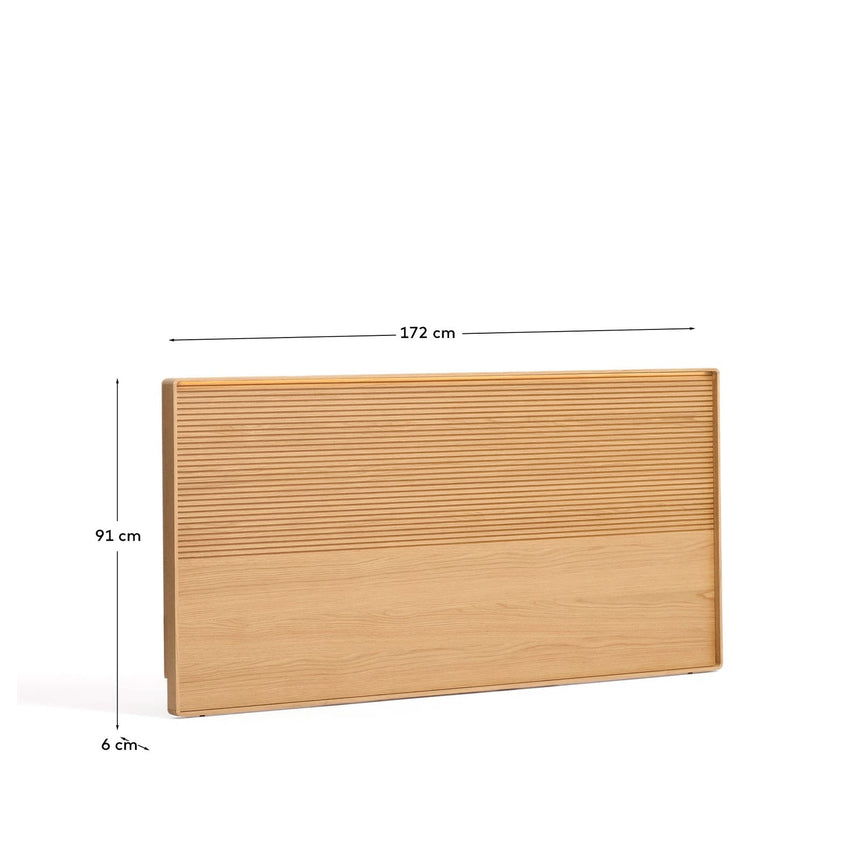 Bettkopfteil Norlen aus Eichenfurnier mit naturfarbenem Finish und LED-Licht für ein Bett bis zu 160 cm FSC Mix Credit von Kave Home – Bild 3
