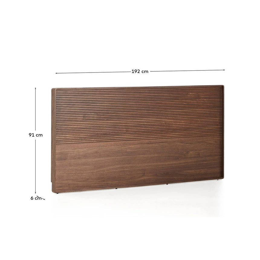 Bettkopfteil Norlen aus Nussbaumfurnier mit dunklem Finish und LED-Licht für Betten bis zu 180 cm FSC Mix Credit von Kave Home – Bild 3
