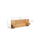 Bettkopfteil Norlen mit 2 Nachttischen aus Eichenfurnier mit naturfarbenem Finish und LED-Licht für Betten bis zu 160 cm FSC Mix Credit von Kave Home – Bild 2