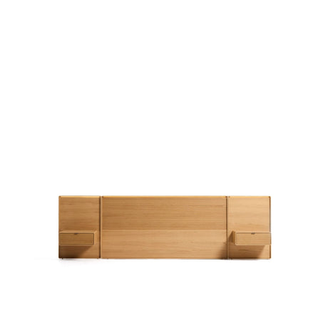 Bettkopfteil Norlen mit 2 Nachttischen aus Eichenfurnier mit naturfarbenem Finish und LED-Licht für Betten bis zu 180 cm FSC Mix Credit von Kave Home – Bild 1