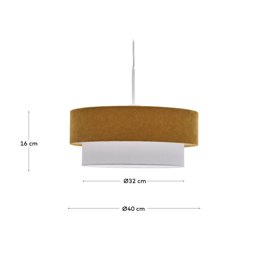 Bianella Deckenleuchte aus Baumwolle und Cord in Senfgelb Ø 40 cm von Kave Home – Bild 5