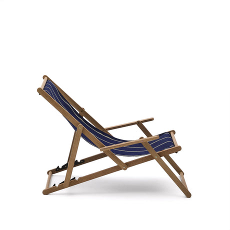 Blau-beige gestreifter klappbarer Outdoor-Liegestuhl Vilara aus massivem Akazienholz, FSC 100% von Kave Home – Produktbild 13