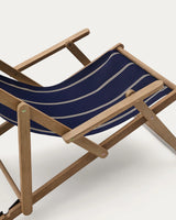 Blau-beige gestreifter klappbarer Outdoor-Liegestuhl Vilara aus massivem Akazienholz, FSC 100% von Kave Home – Produktbild 5