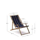 Blau-beige gestreifter klappbarer Outdoor-Liegestuhl Vilara aus massivem Akazienholz, FSC 100% von Kave Home – Produktbild 6
