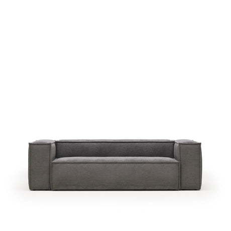 Blok 3-Sitzer-Sofa breiter Cord grau 240 cm von Kave Home – Produktbild 1