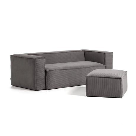 Blok 3-Sitzer-Sofa breiter Cord grau 240 cm von Kave Home – Produktbild 8