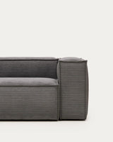Blok 3-Sitzer-Sofa breiter Cord grau 240 cm von Kave Home – Produktbild 9