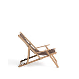 Braun-beige gestreifter klappbarer Outdoor-Liegestuhl Vilara aus massivem Akazienholz, FSC 100% von Kave Home – Bild 1