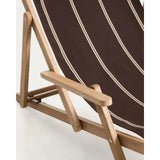 Braun-beige gestreifter klappbarer Outdoor-Liegestuhl Vilara aus massivem Akazienholz, FSC 100% von Kave Home – Bild 7