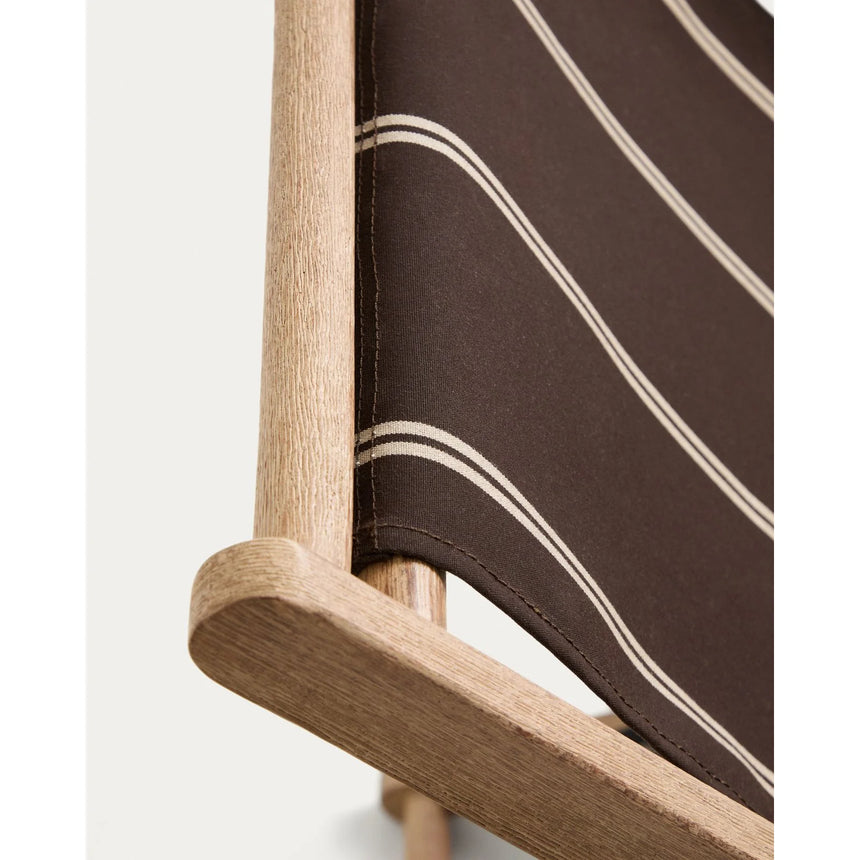 Braun-beige gestreifter klappbarer Outdoor-Liegestuhl Vilara aus massivem Akazienholz, FSC 100% von Kave Home – Bild 8