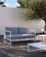 Comova 2-Sitzer-Sofa 100% outdoor blau und Aluminium weiss 150 cm von Kave Home – Bild 2