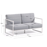Comova 2-Sitzer-Sofa 100% outdoor blau und Aluminium weiss 150 cm von Kave Home – Bild 3