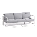 Comova 3-Sitzer-Sofa 100% outdoor blau und Aluminium weiß 222 cm von Kave Home – Bild 4
