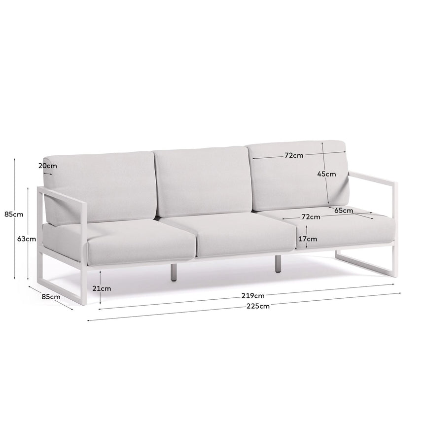 Comova 3-Sitzer-Sofa 100% weiß und Aluminium weiß 222 cm von Kave Home – Bild 4