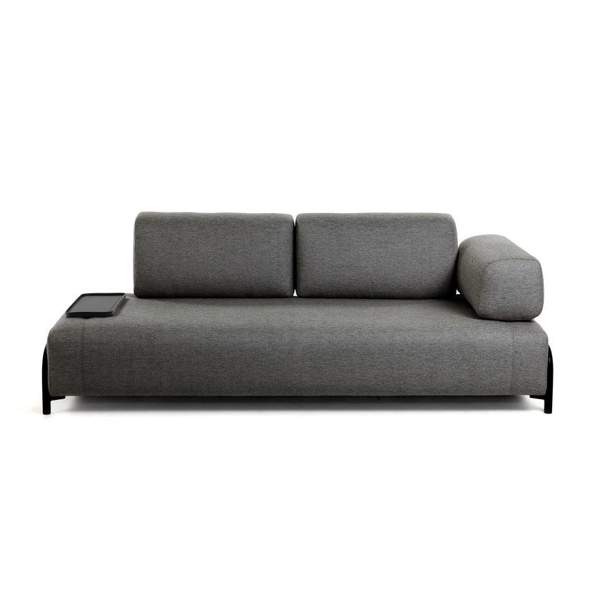 Compo 3-Sitzer Sofa dunkelgrau mit kleinem Tablett 232 cm von Kave Home – Produktbild 1