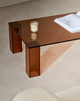 Couchtisch Adularia aus braunem gehärtetem Glas 140 x 60 cm von Kave Home – Bild 3