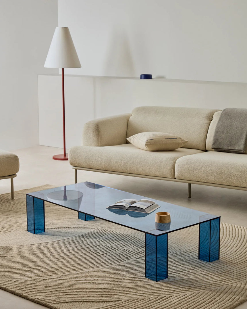 Couchtisch Adularia aus gehärtetem Glas in Blau 140 x 60 cm von Kave Home – Bild 2