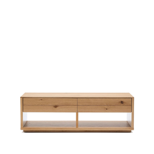 Couchtisch Alguema 2 Schubladen aus Eichenfurnier mit naturfarbenem Finish 140 x 60 cm von Kave Home – Bild 1