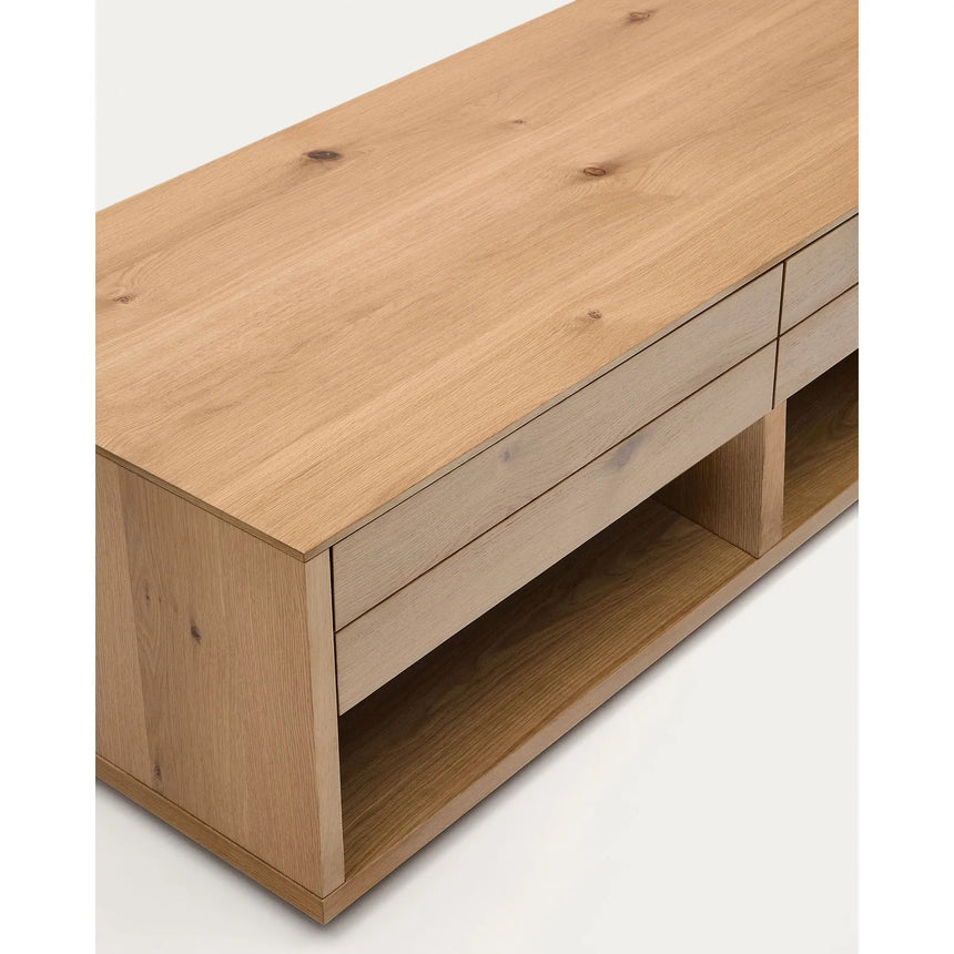Couchtisch Alguema 2 Schubladen aus Eichenfurnier mit naturfarbenem Finish 140 x 60 cm von Kave Home – Bild 10