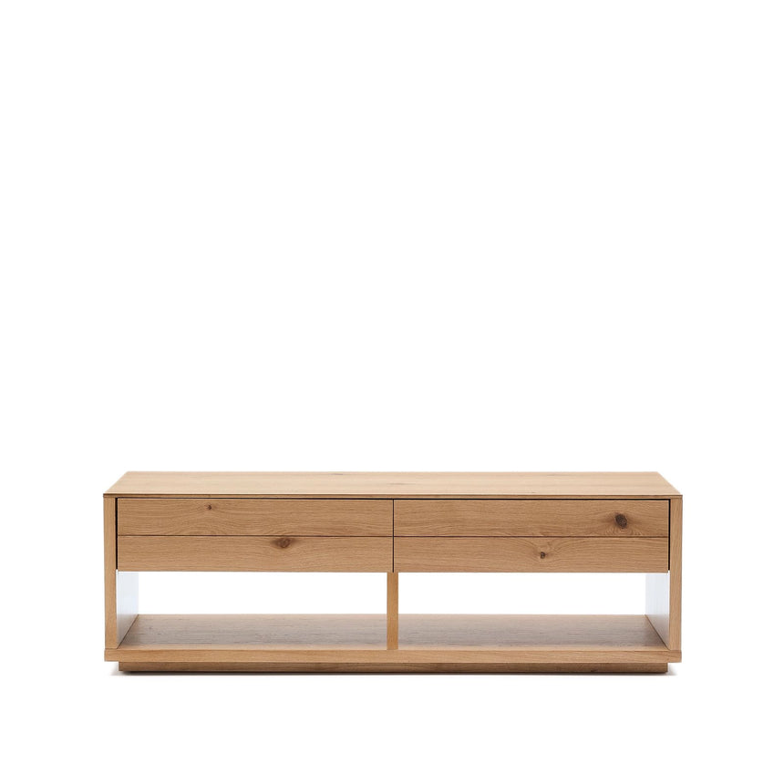 Couchtisch Alguema 2 Schubladen aus Eichenfurnier mit naturfarbenem Finish 140 x 60 cm von Kave Home – Bild 5