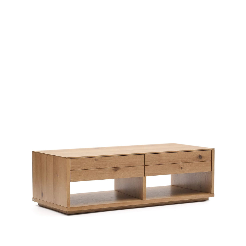 Couchtisch Alguema 2 Schubladen aus Eichenfurnier mit naturfarbenem Finish 140 x 60 cm von Kave Home – Bild 6