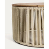 Couchtisch Dandara aus Stahl, kombiniert mit Seil und massivem Akazienholz FSC 100 %, Ø 60 cm von Kave Home – Bild 6