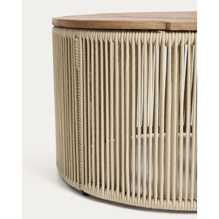 Couchtisch Dandara aus Stahl, kombiniert mit Seil und massivem Akazienholz FSC 100 %, Ø 60 cm von Kave Home – Bild 6