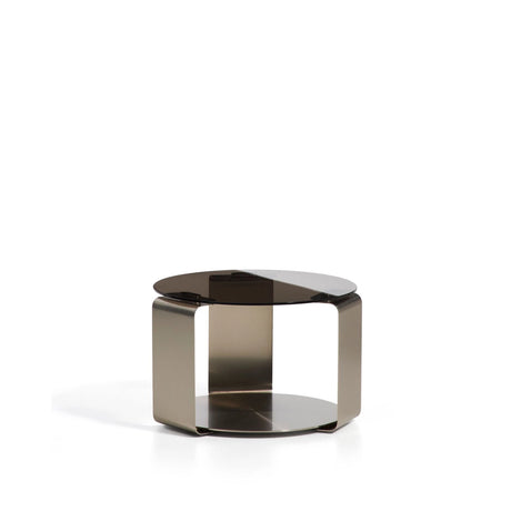 Couchtisch Dolven aus braunem Glas und gebürstetem Stahl, Ø 60 cm von Kave Home – Bild 1