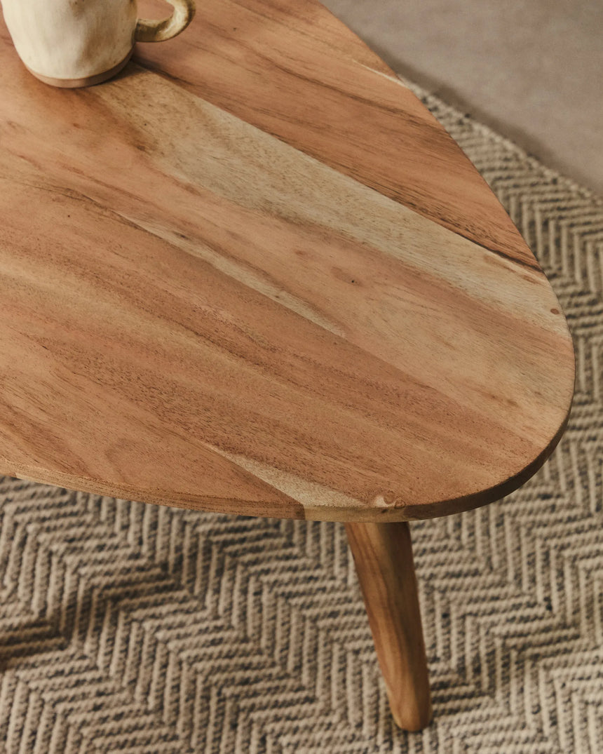 Couchtisch Duvani aus massivem Akazienholz mit gebleichtem Finish Ø 110 x 60 cm von Kave Home – Produktbild 3