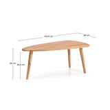 Table basse Duvani en bois d'acacia massif finition blanchie Ø 110 x 60 cm