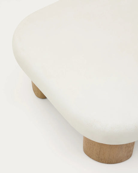 Couchtisch Labra aus Zement und Akazienholz 140 x 70 cm von Kave Home – Produktbild 1