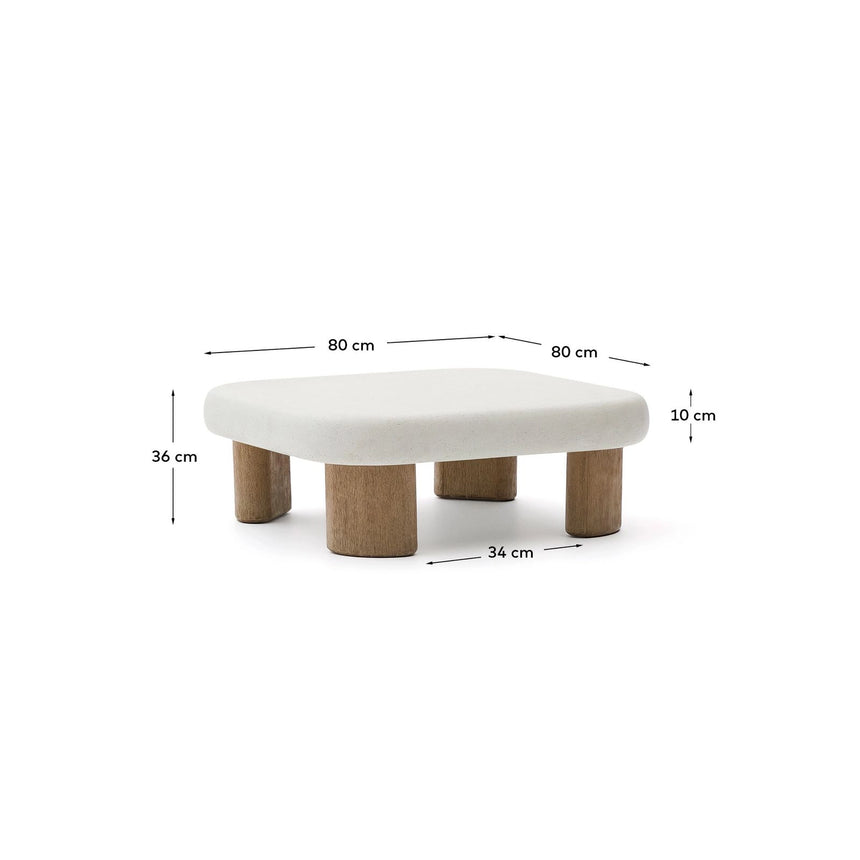 Couchtisch Labra aus Zement und Akazienholz 80 x 80 cm FSC 100% von Kave Home – Bild 6