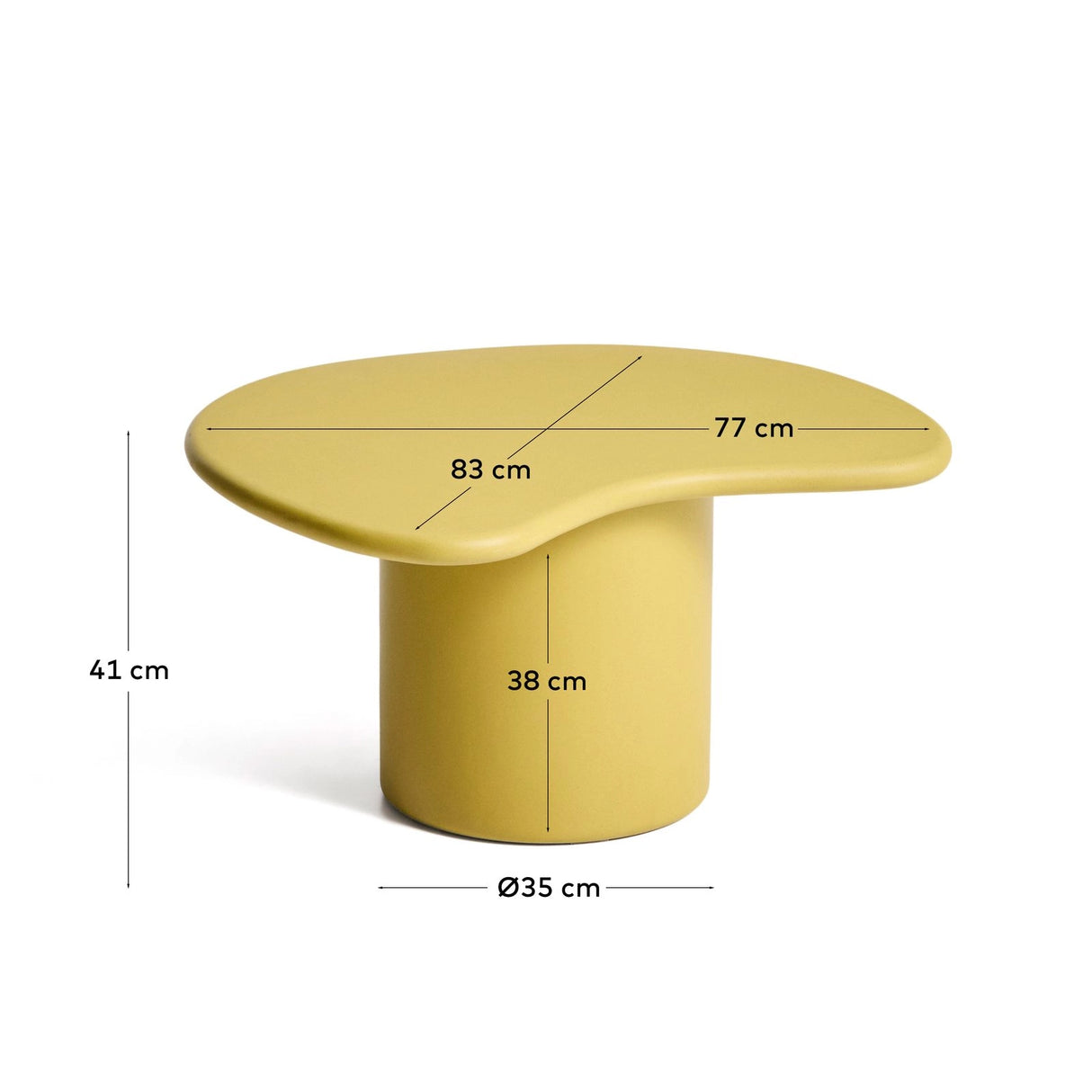 Couchtisch Macarella aus senfgelbem Zement, 83 x 77 cm von Kave Home – Bild 4