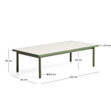 Couchtisch Maurina aus verzinktem Stahl in Grün mit ecrufarbenen Kacheln, 122 x 61 cm von Kave Home – Bild 3
