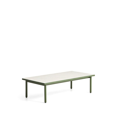 Couchtisch Maurina aus verzinktem Stahl in Grün mit ecrufarbenen Kacheln, 122 x 61 cm von Kave Home – Bild 4