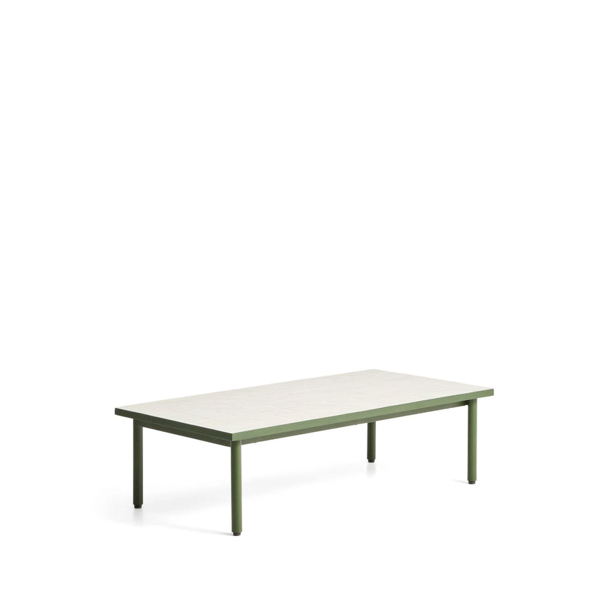 Couchtisch Maurina aus verzinktem Stahl in Grün mit ecrufarbenen Kacheln, 122 x 61 cm von Kave Home – Bild 4
