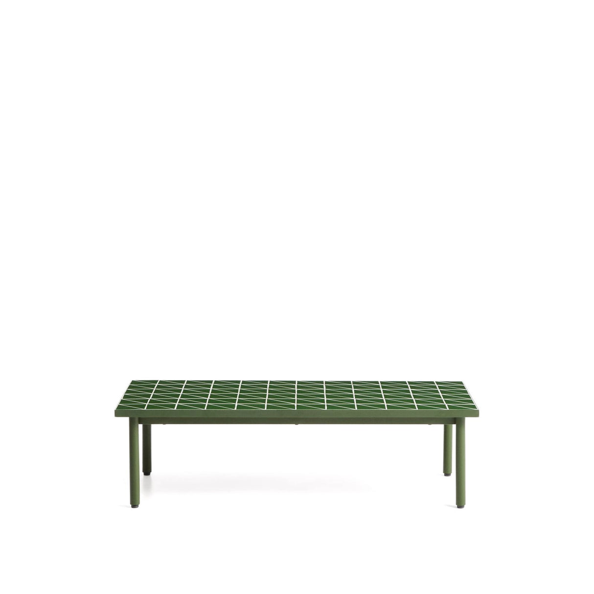 Couchtisch Maurina aus verzinktem Stahl in Grün mit grünen Kacheln, 122 x 61 cm von Kave Home – Bild 1