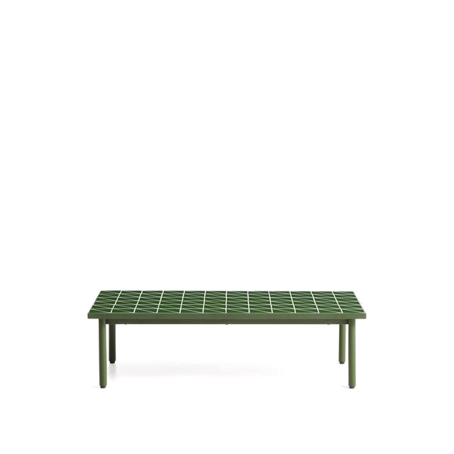 Couchtisch Maurina aus verzinktem Stahl in Grün mit grünen Kacheln, 122 x 61 cm von Kave Home – Bild 1