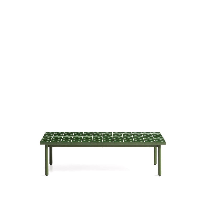 Couchtisch Maurina aus verzinktem Stahl in Grün mit grünen Kacheln, 122 x 61 cm von Kave Home – Bild 1
