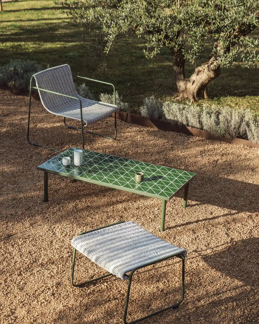 Couchtisch Maurina aus verzinktem Stahl in Grün mit grünen Kacheln, 122 x 61 cm von Kave Home – Bild 2