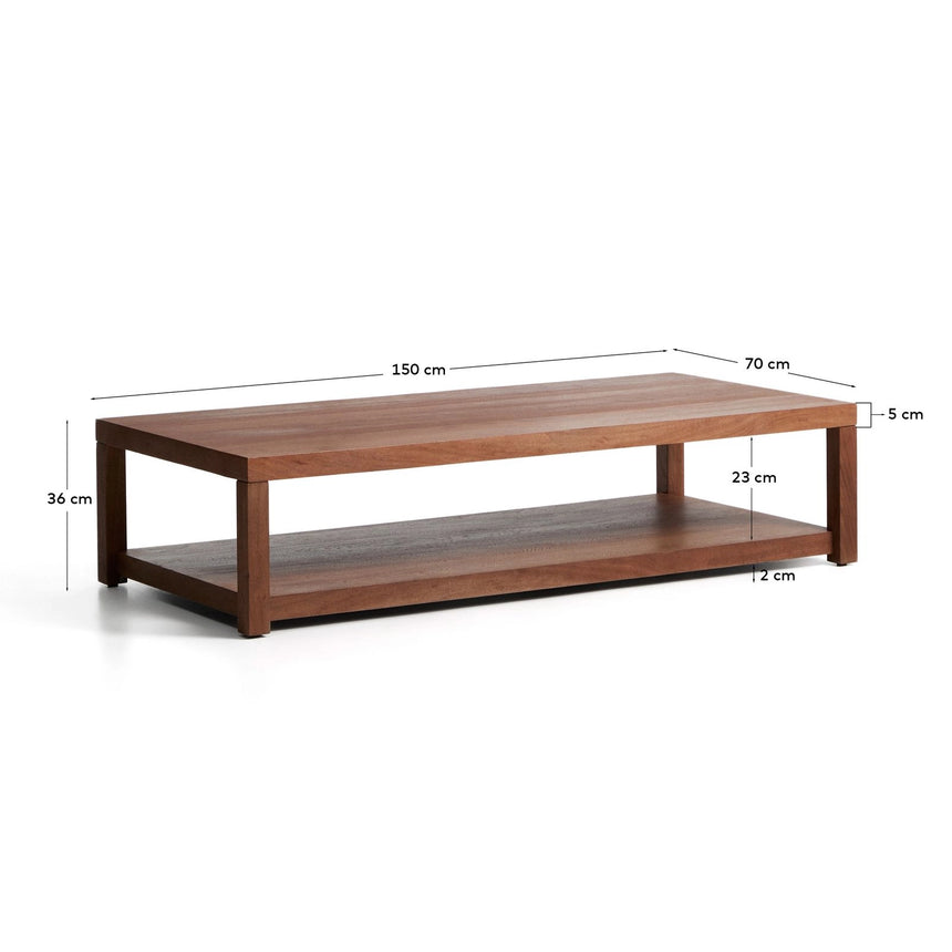 Couchtisch Norani aus massivem Akazienholz und Akazienfurnier 150 x 70 cm von Kave Home – Bild 2